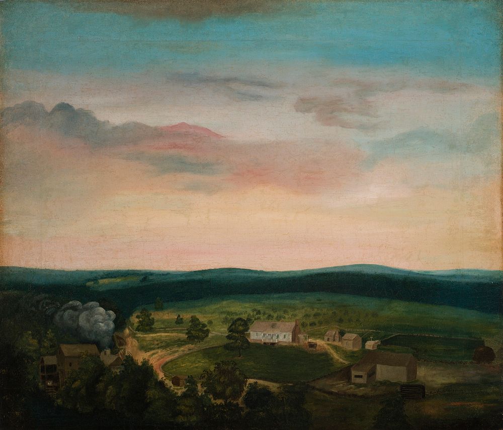 Portrait of Cresswell Farm (early 1840s) painting in high resolution. 