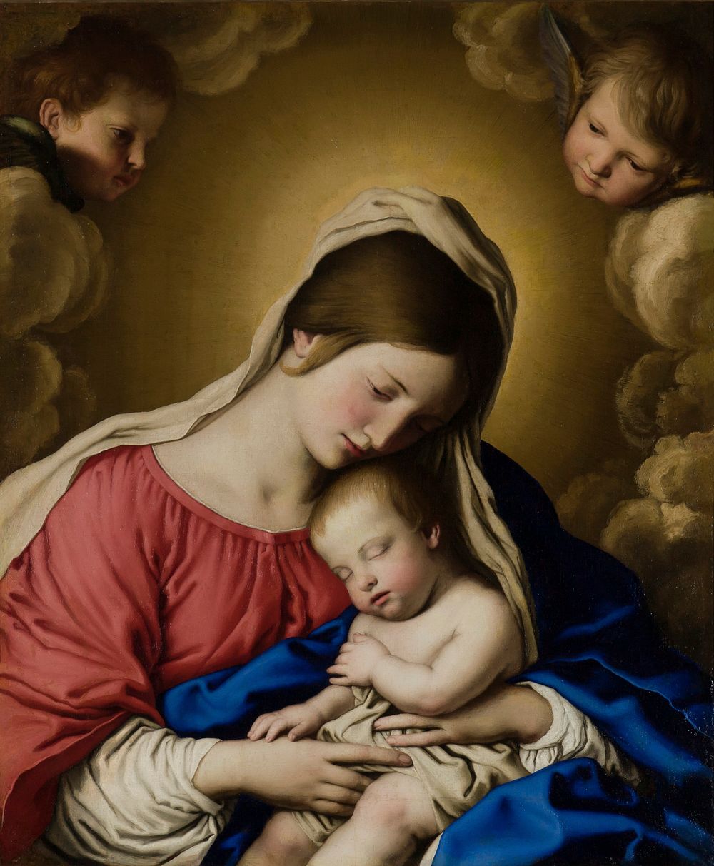 Madonna and Child (17th century) painting in high resolution by Giovanni Battista Salvi. 