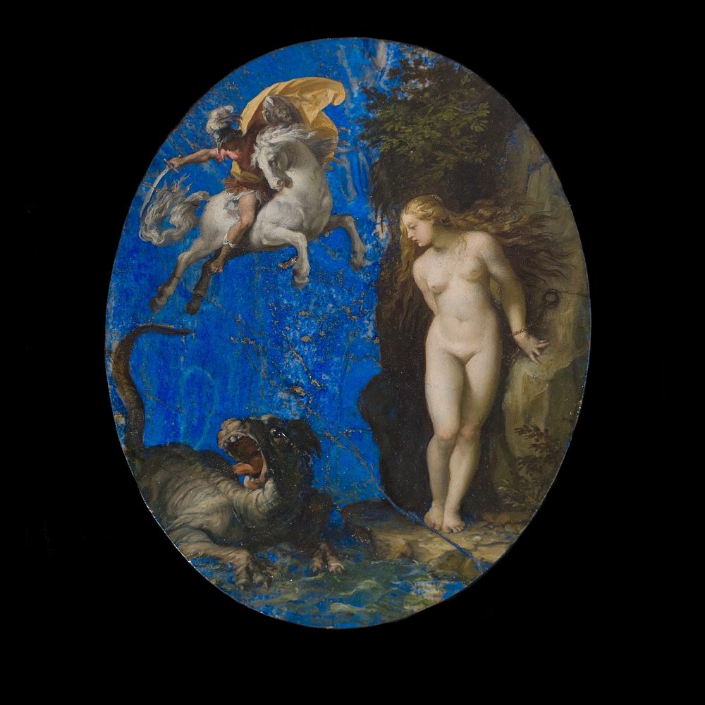 Perseus Rescuing Andromeda (c.1593–94) painting in high resolution by Cavaliere D'Arpino (Giuseppe Cesari), Italian…