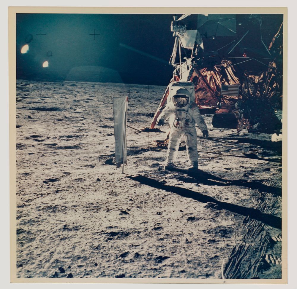 Apollo 11 Moon Landing (1969) photography in high resolution by Neil Armstrong. 