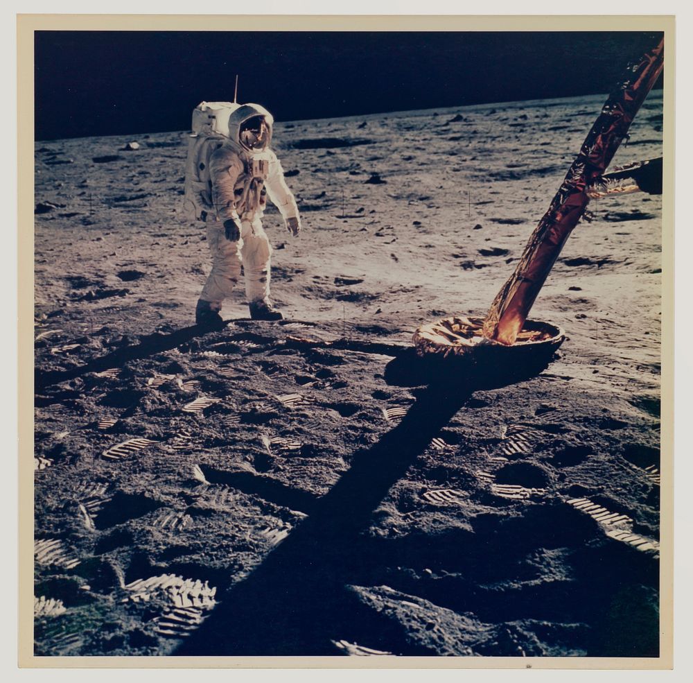 Apollo 11 Moon Landing (1969) photography in high resolution by Neil Armstrong. 
