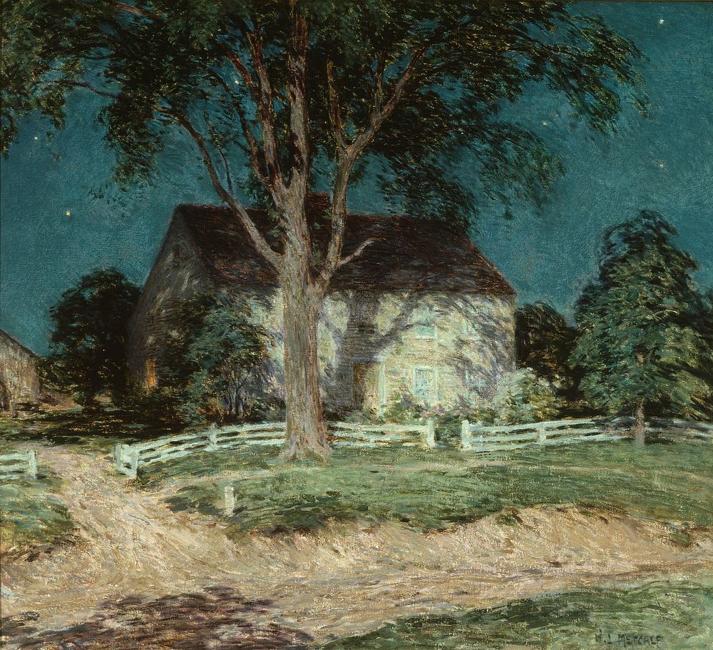 Old Homestead Connecticut (c.1914) painting in high resolution by Willard Leroy Metcalf. 