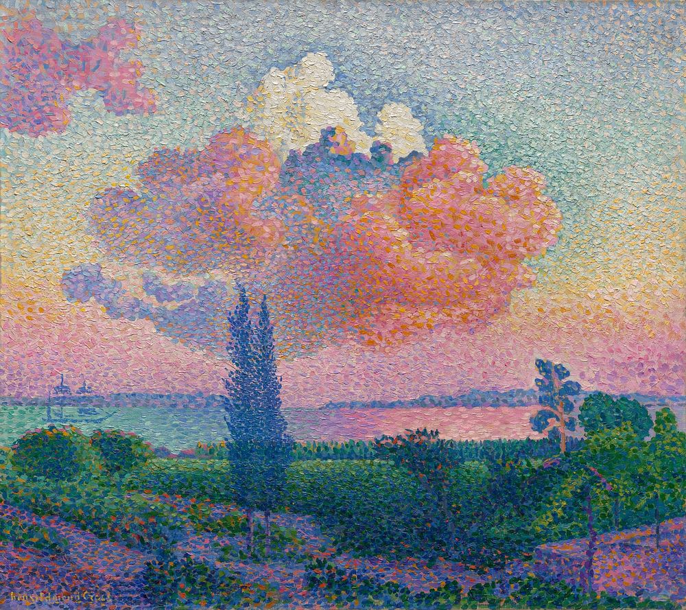 The Pink Cloud (ca. 1896) painting in high resolution by Henri-Edmond Cross.  