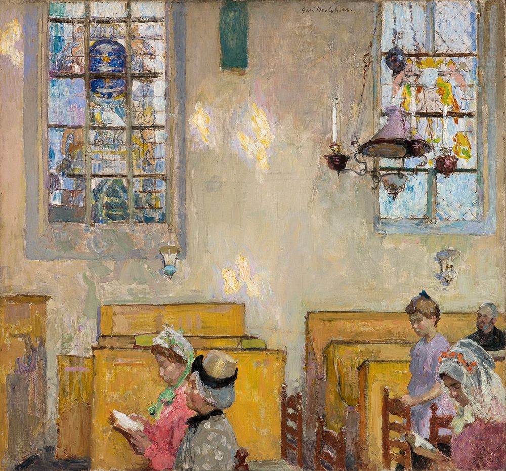 Vespers (c.1910) painitng in high resolution by Gari Melchers. 