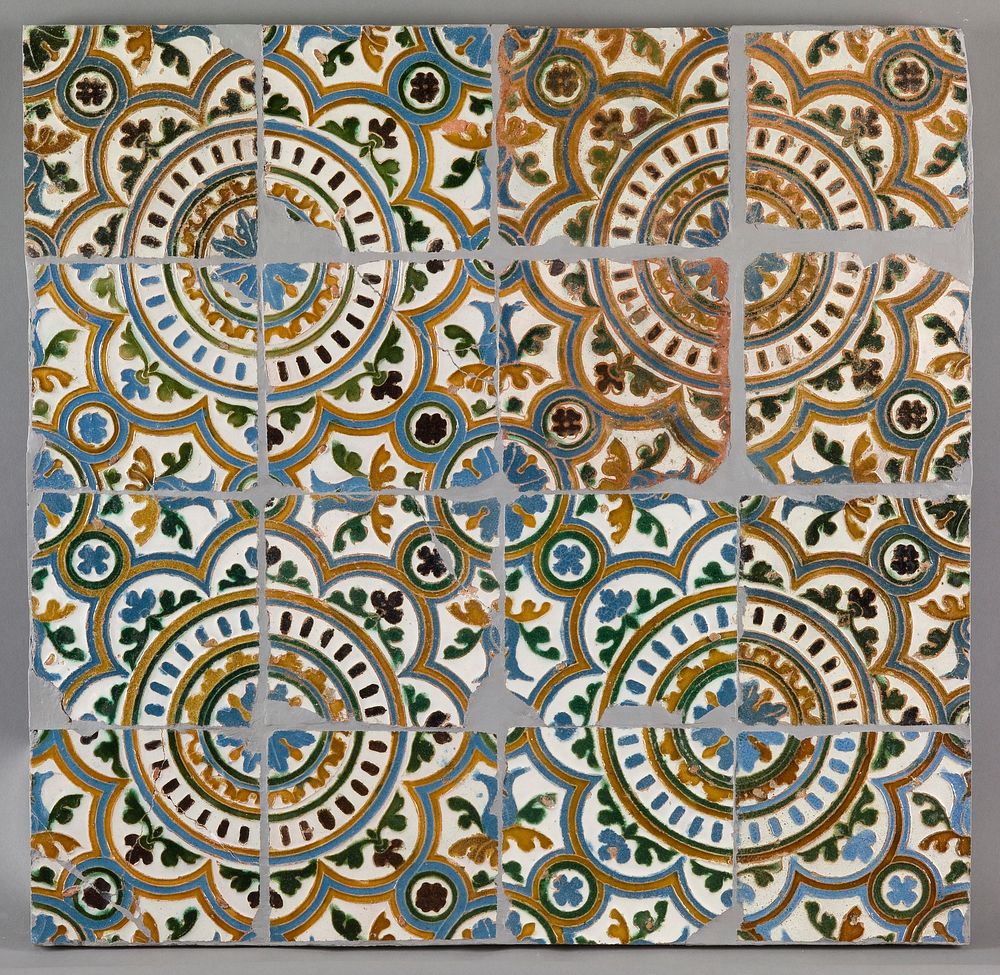 Tiles (first half 16th century) Architectural elements in high resolution by anonymous.  