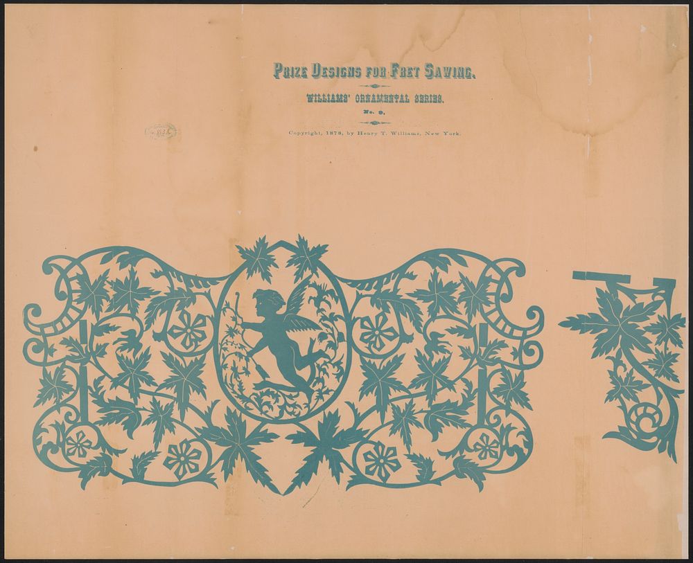 Prize designs for fret sawing (ca.1879) print in high resolution by Henry T. Williams.  