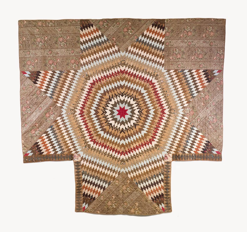 Star Quilt (1830s) textile in high resolution. 