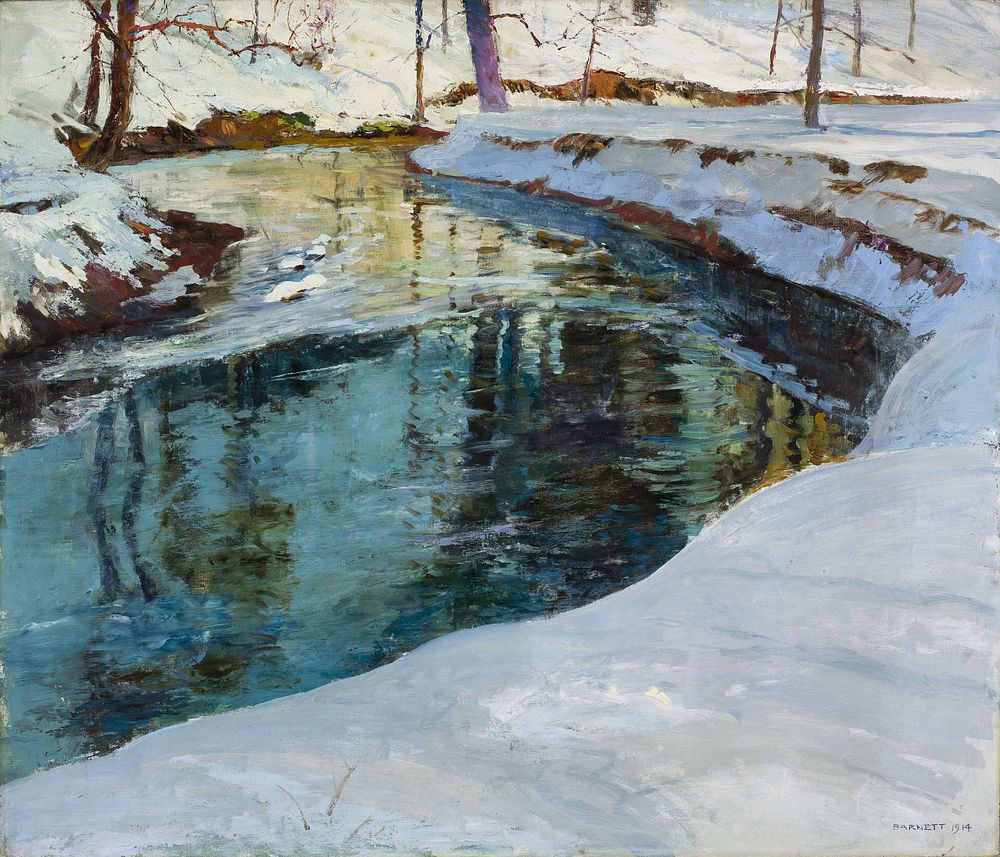 Close of a Winter Day (1914) in high resolution by Thomas P. Barnett. 