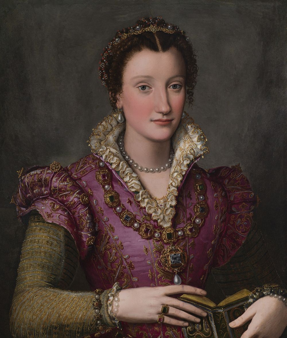 Portrait of a Lady, probably Camilla Martelli de&rsquo;Medici (1570s) painting in high resolution by Alessandro Allori…