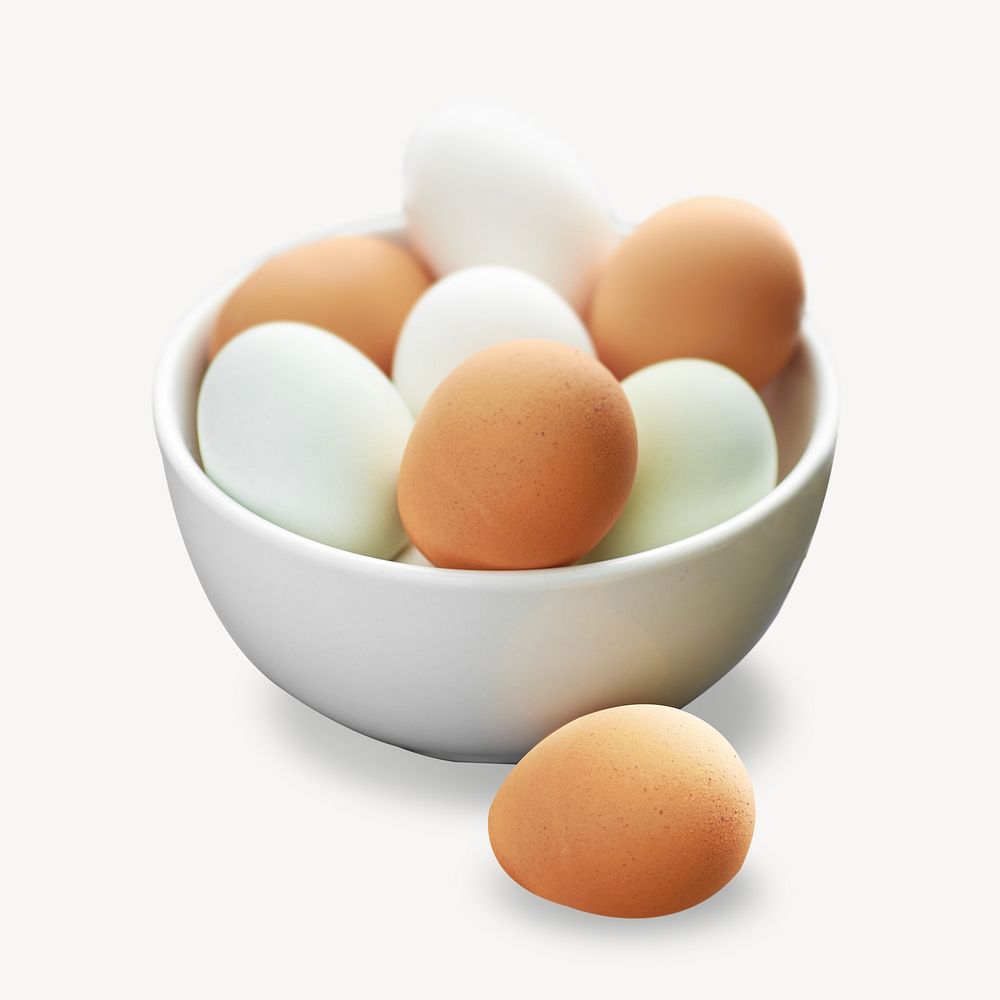Fresh eggs isolated image on white