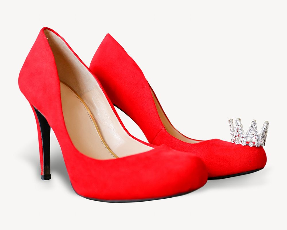 Red high heels isolated image on white
