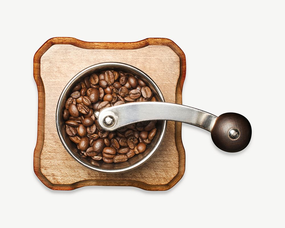 Coffee bean grinder, coffee machine tool isolated psd