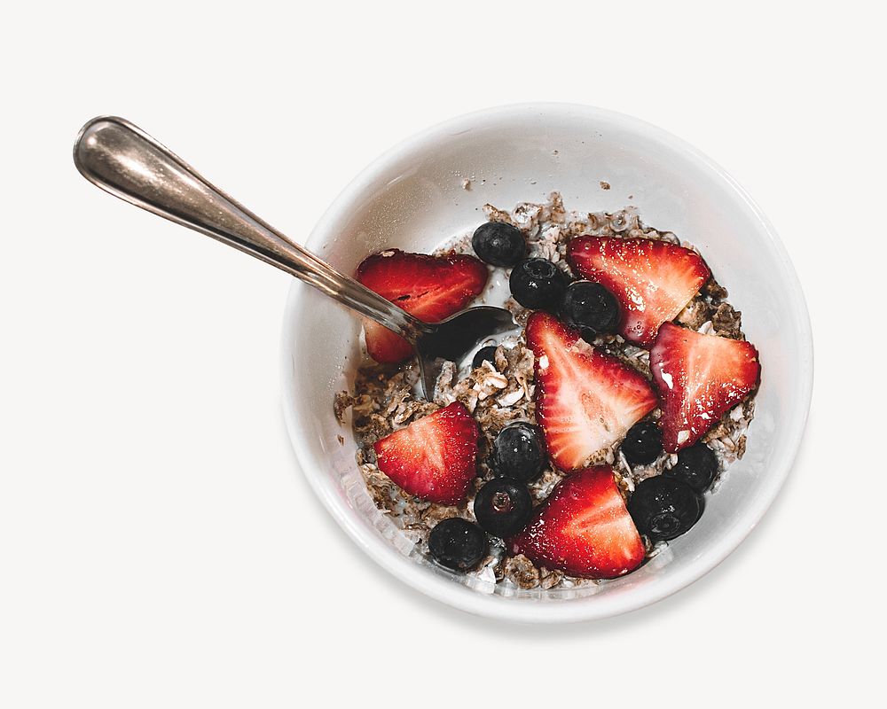 Strawberry cereal breakfast isolated design