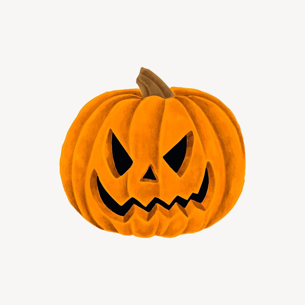 Hand drawn Halloween pumpkin jack-o'-lantern