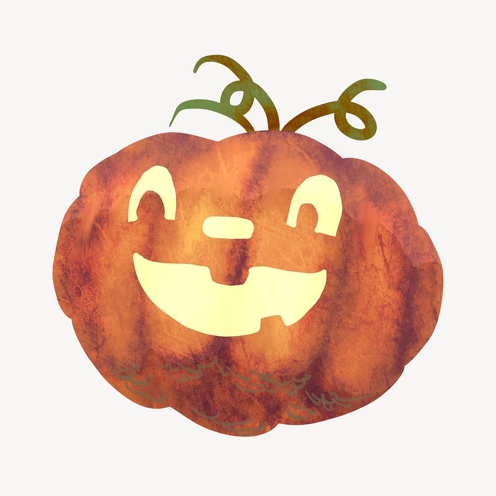 Carved pumpkin illustration, Halloween Jack-o-lantern