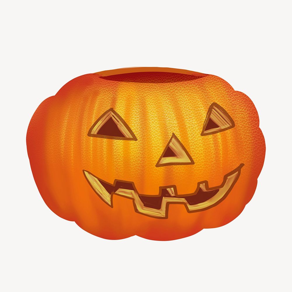 Jack-o-lantern pumpkin illustration, Halloween design 