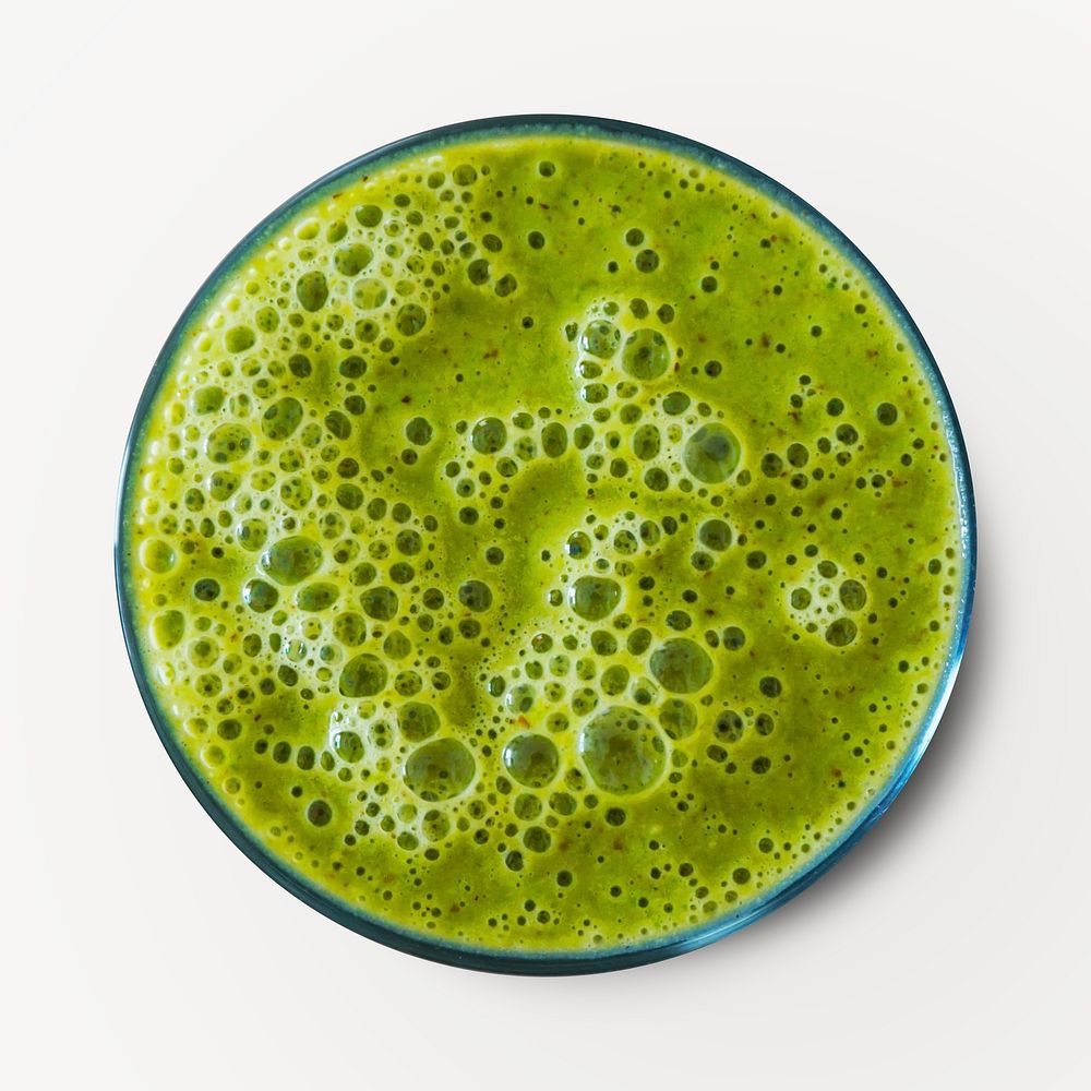 Matcha drink top view  collage element psd