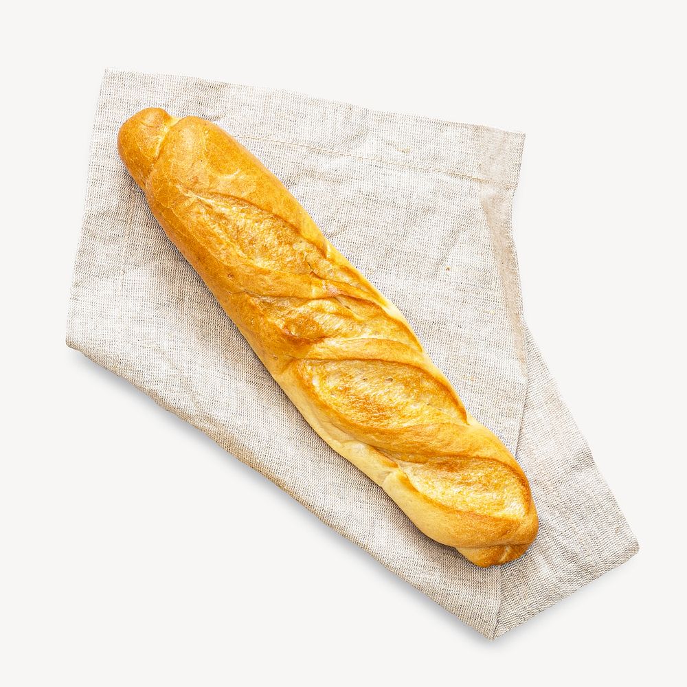 Baguette bread, bakery isolated design