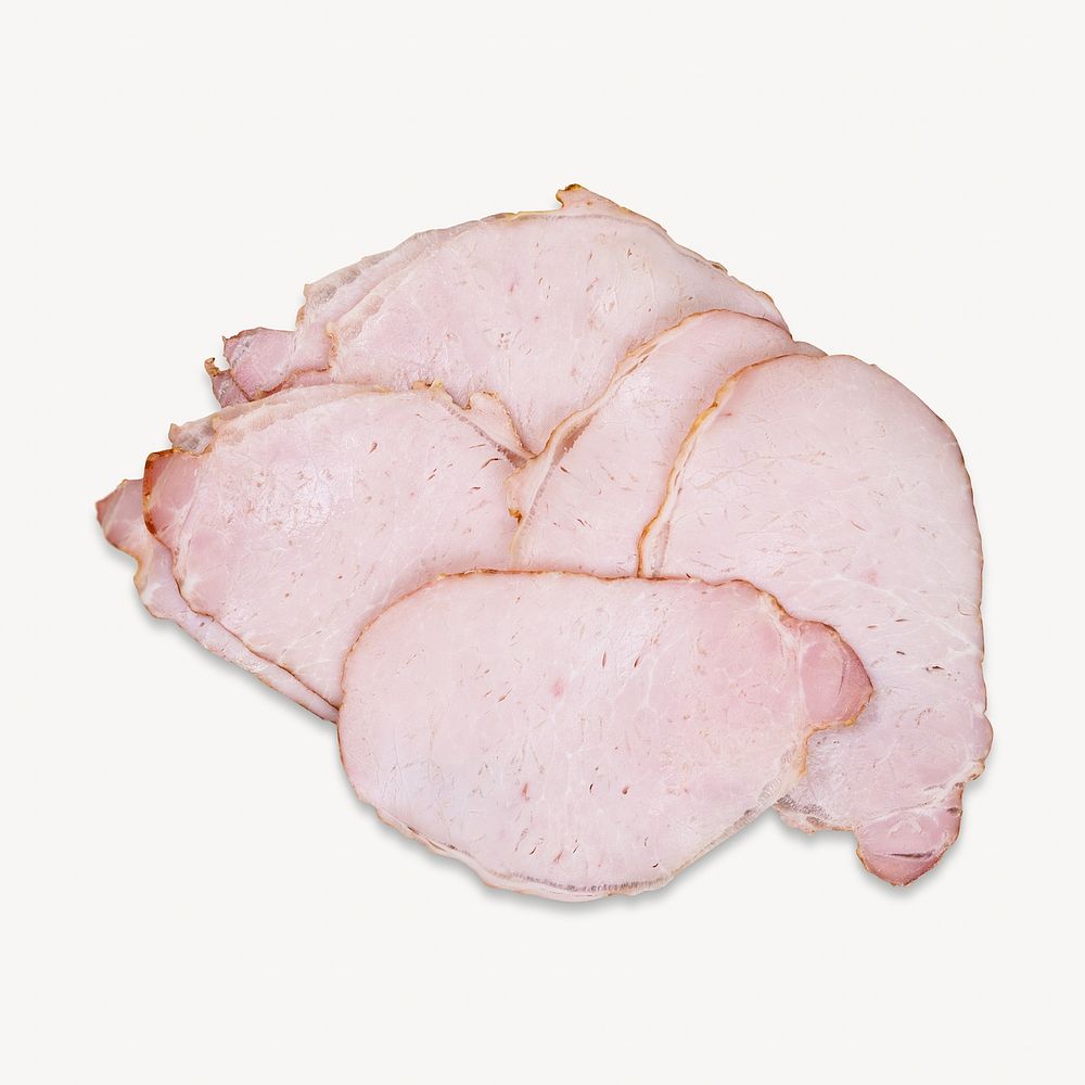 Sliced smoke ham isolated design