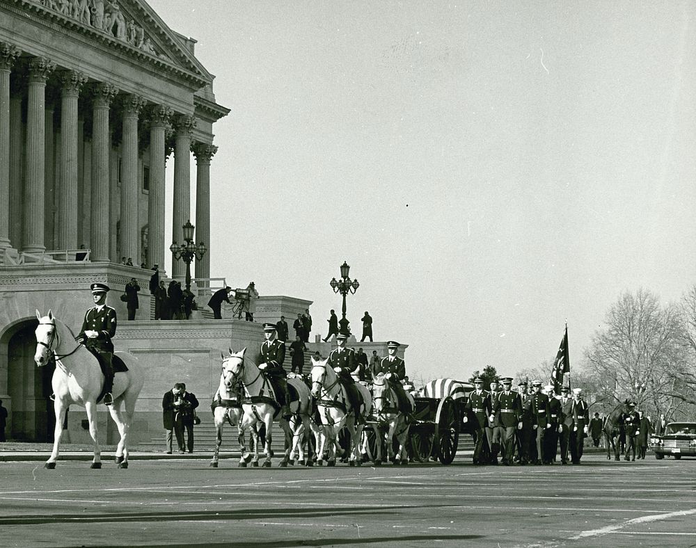 John F. Kennedy Lying in State November 24, 1963President Kennedy funeral arriving at the Capitol. Photo by Architect of the…