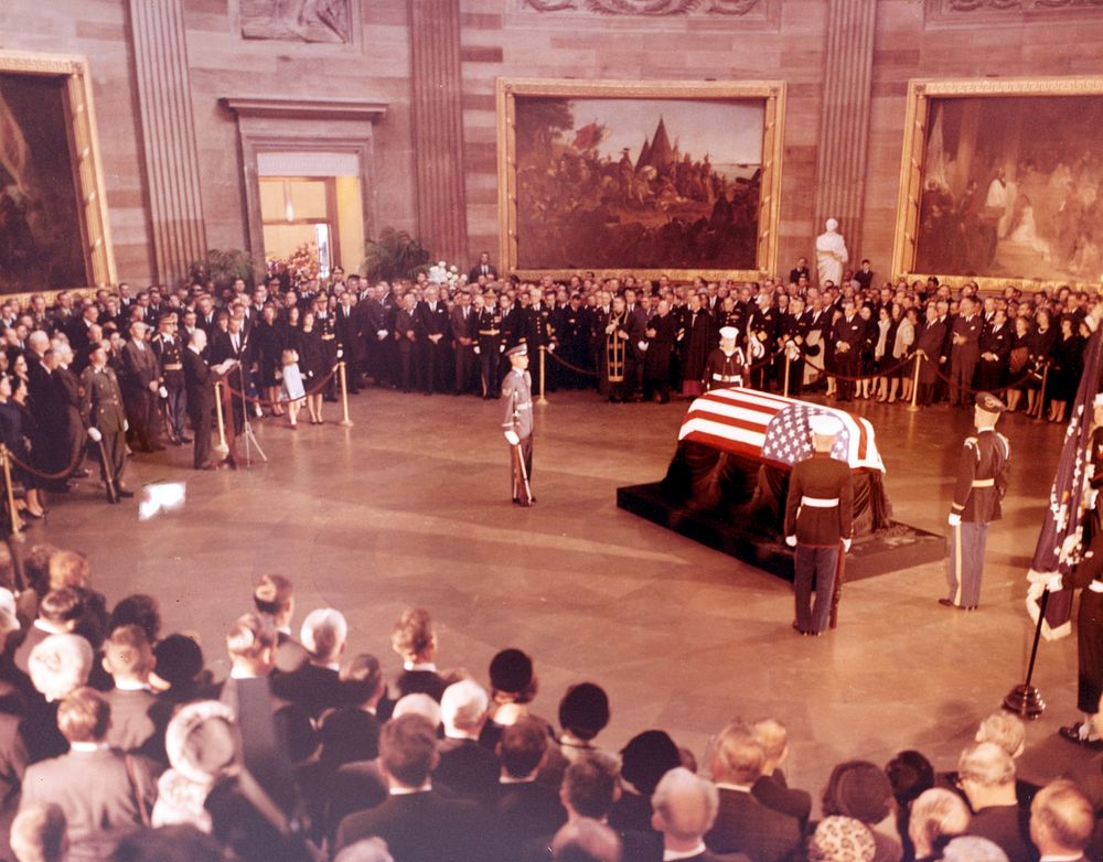 John F. Kennedy Lying in State November 24, 1963President Kennedy casket rests atop the Lincoln catafalque in Capitol…