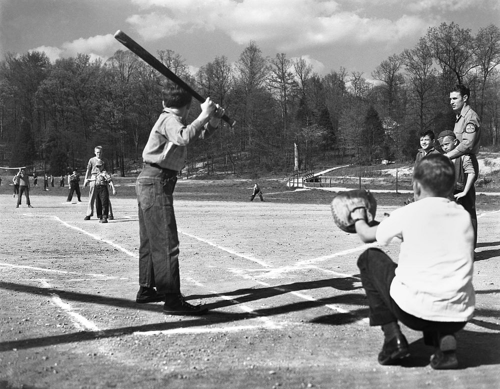 Baseball Game on Play Ground for Recreation Welfare Oak Ridge 1947