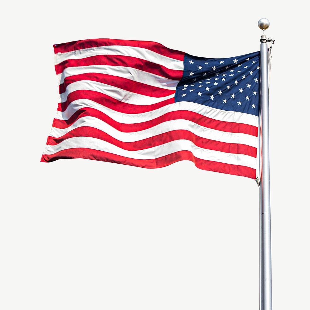 American flag collage element psd