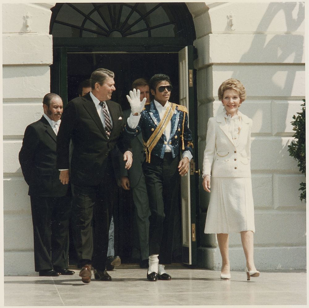 The Reagans and Michael Jackson at the White House Ceremony to Launch the Campaign Against Drunk Driving, 05/14/1984.…