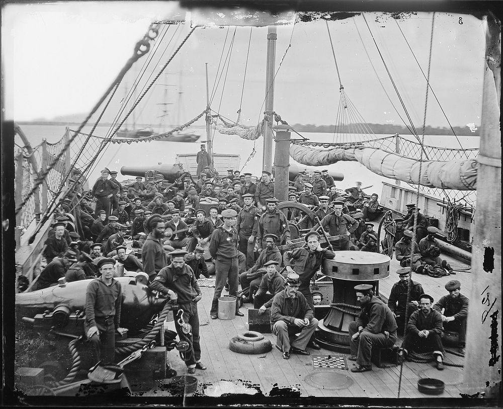 Deck of Gun Boat, Probably "Mendota." by Mathew Brady Original public domain image from Flickr