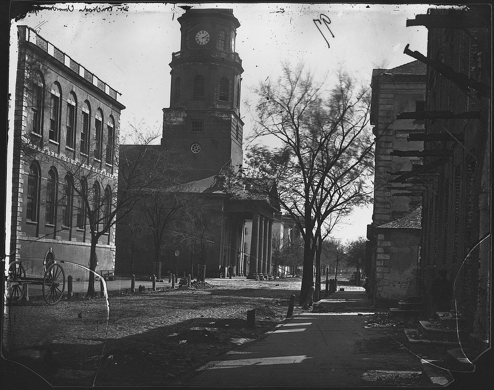 St. Michael's Church, Charleston, S.C. by Mathew Brady. Original public domain image from Flickr