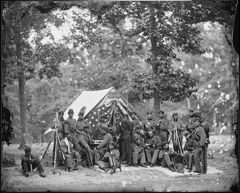 Engineer camp, 8th N.Y. State Militia by Mathew Brady. Original public domain image from Flickr