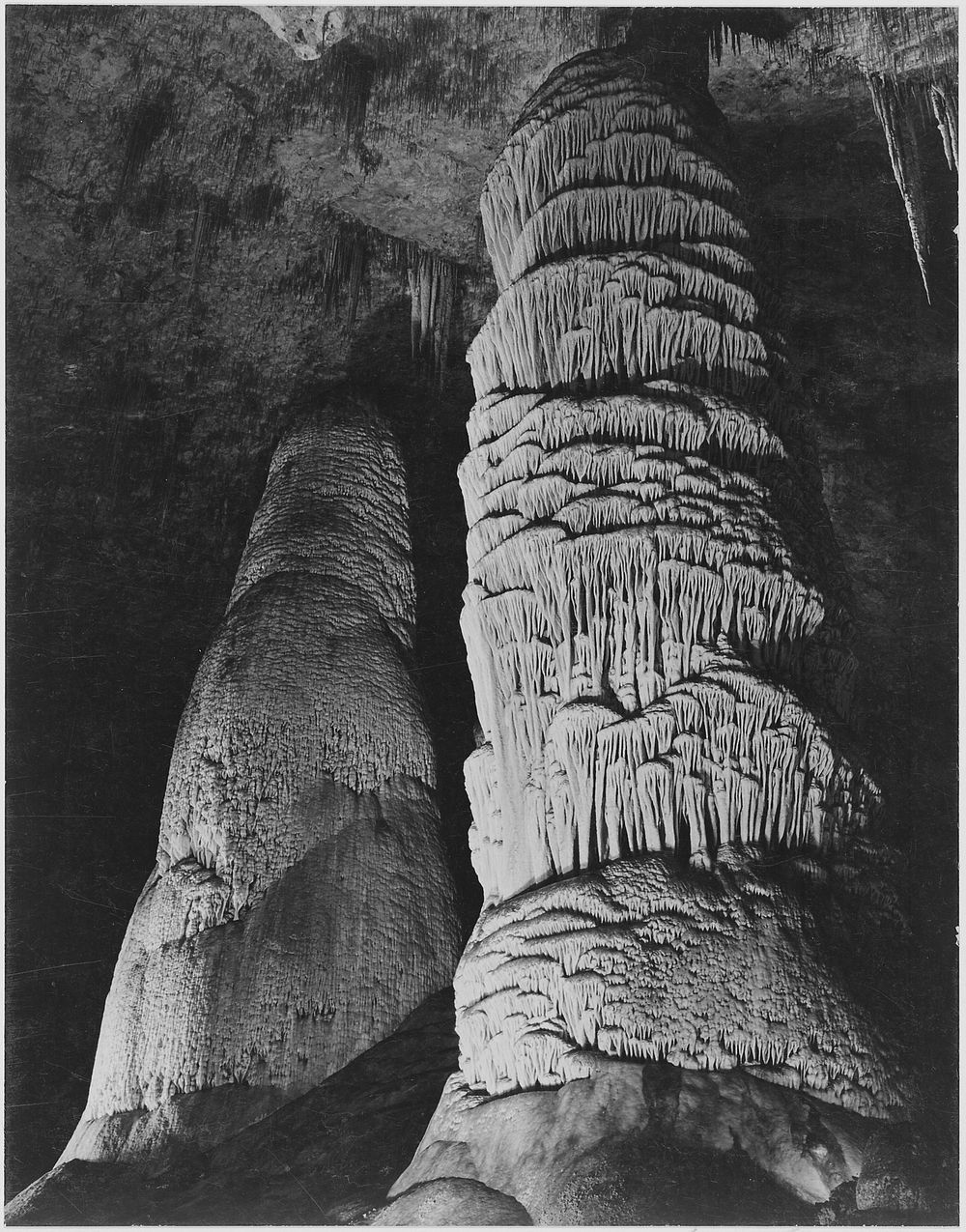 "The Giant Dome, largest stalagmite thus far discovered. It is 16 feet in diameter and estimated to be 60 million years old.…