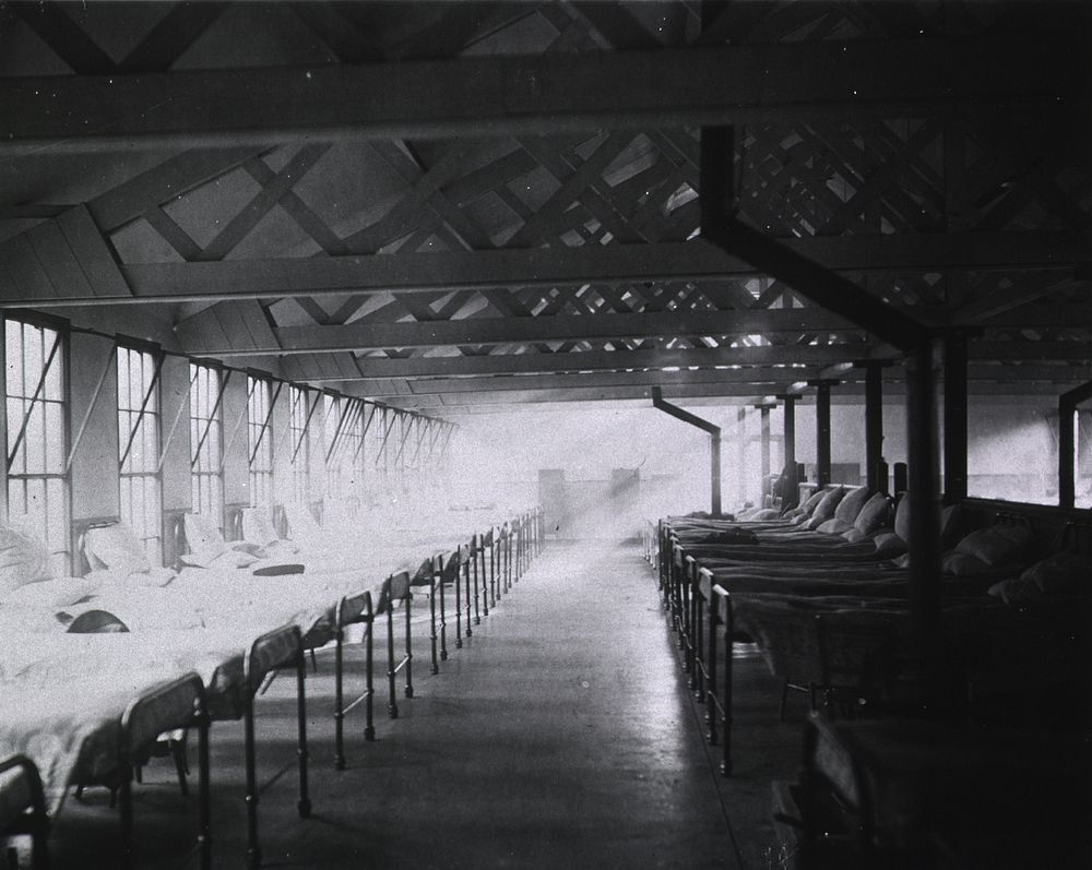 U.S. American National Red Cross Hospital No.4, Liverpool, England: Interior view- Contagious Ward. Original public domain…
