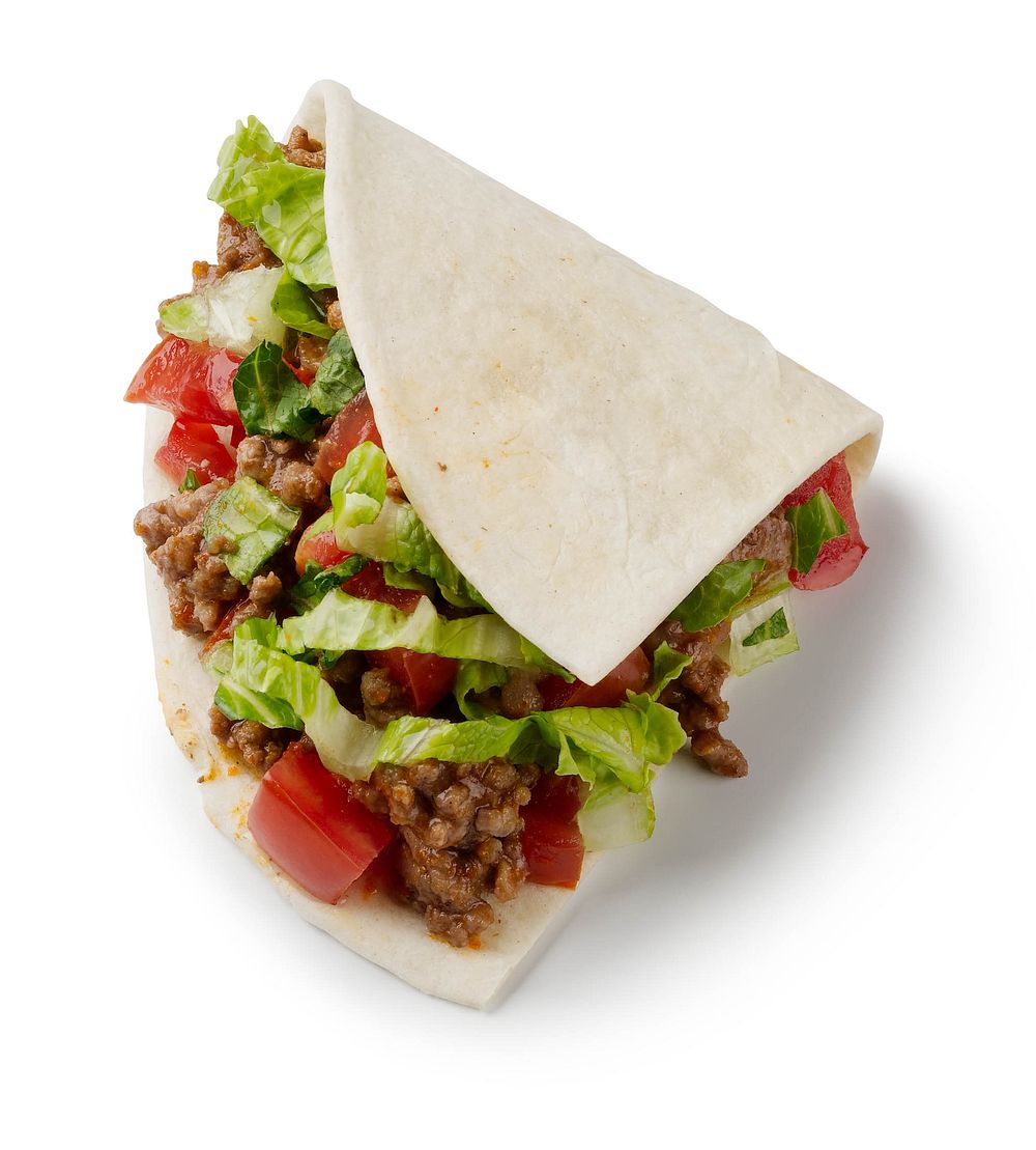 Ground beef soft tacos, Mexican food. Original public domain image from Flickr