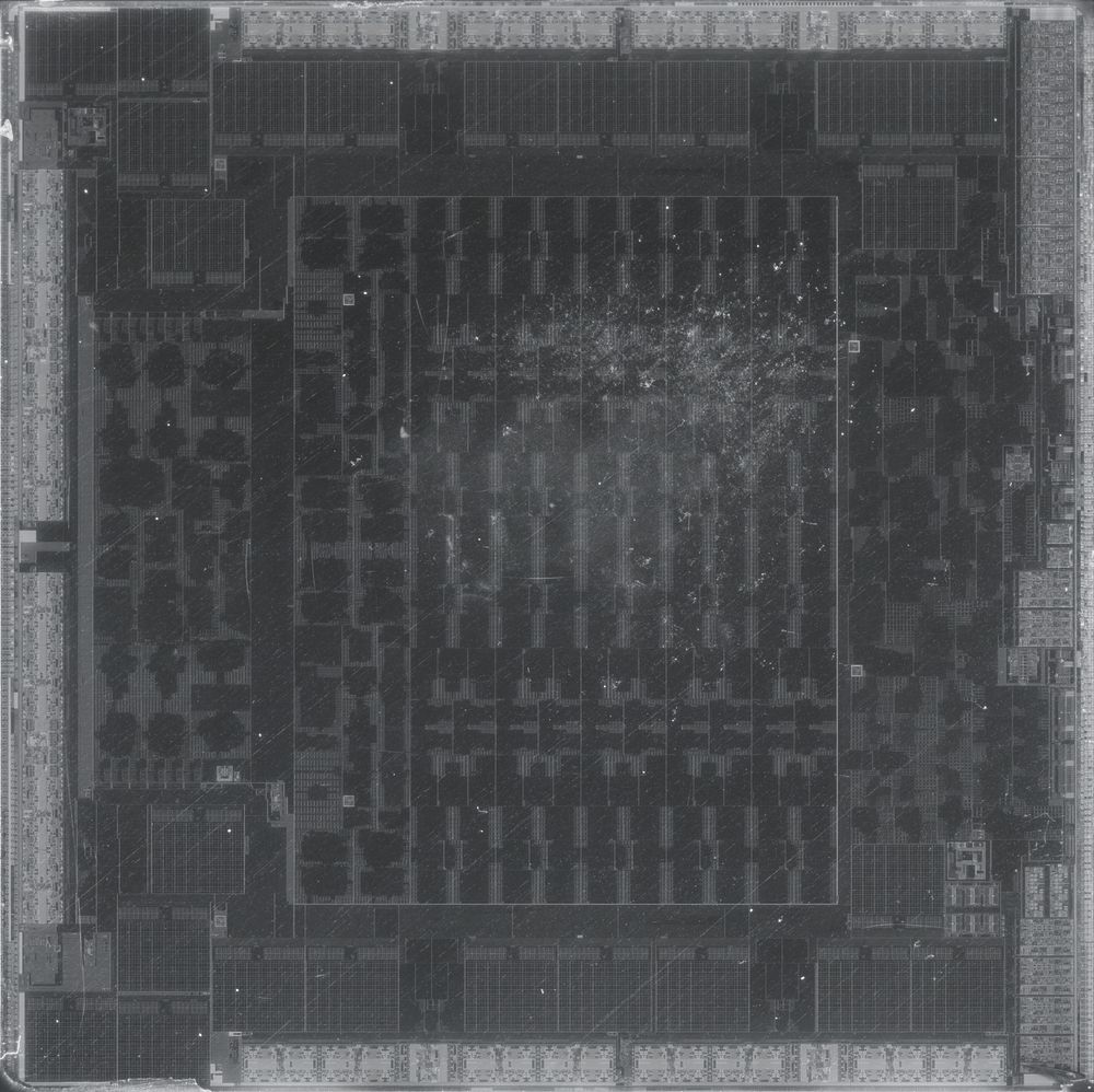 Polysilicon macro processor circuit chip.