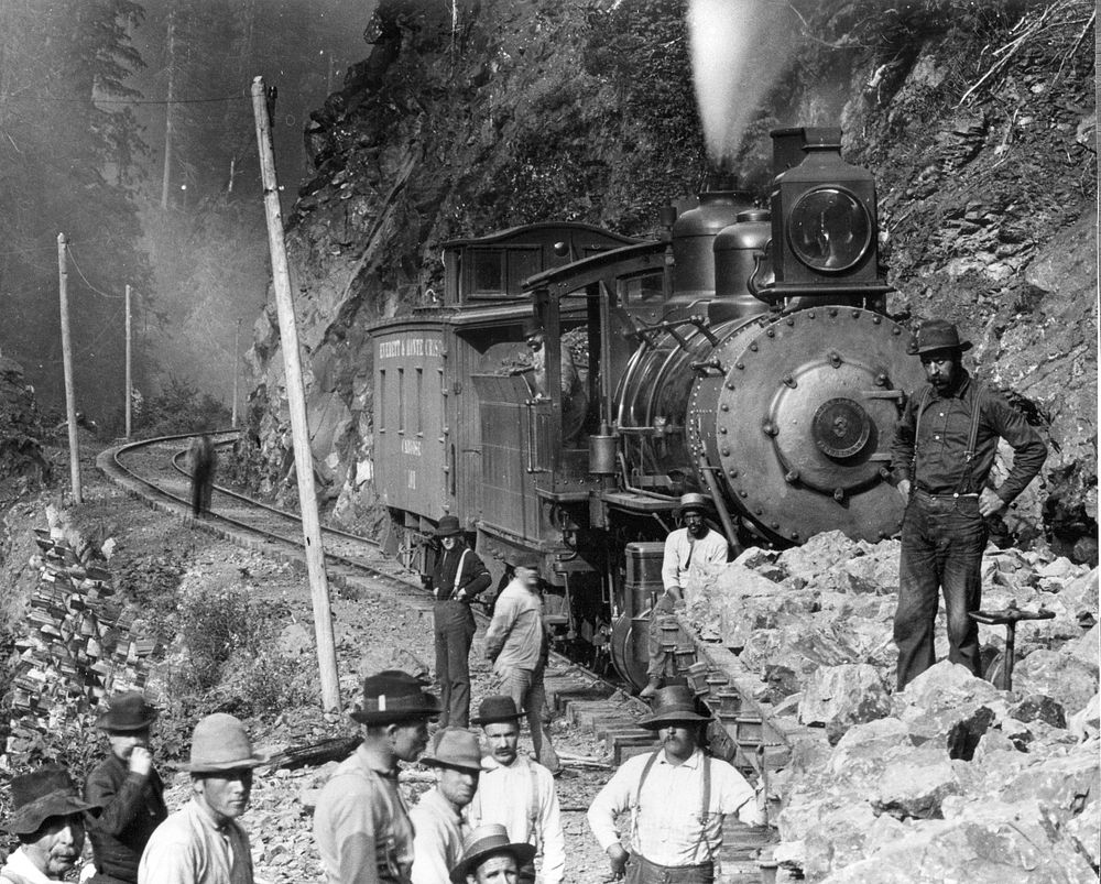 Monte Christo Railway work, Big Four Inn, Mt. Baker-Snoqualmie National Forest. Date unknown. Original public domain image…
