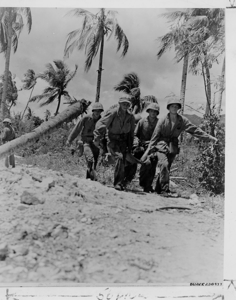 Care of sick and wounded on Guam during invasion.