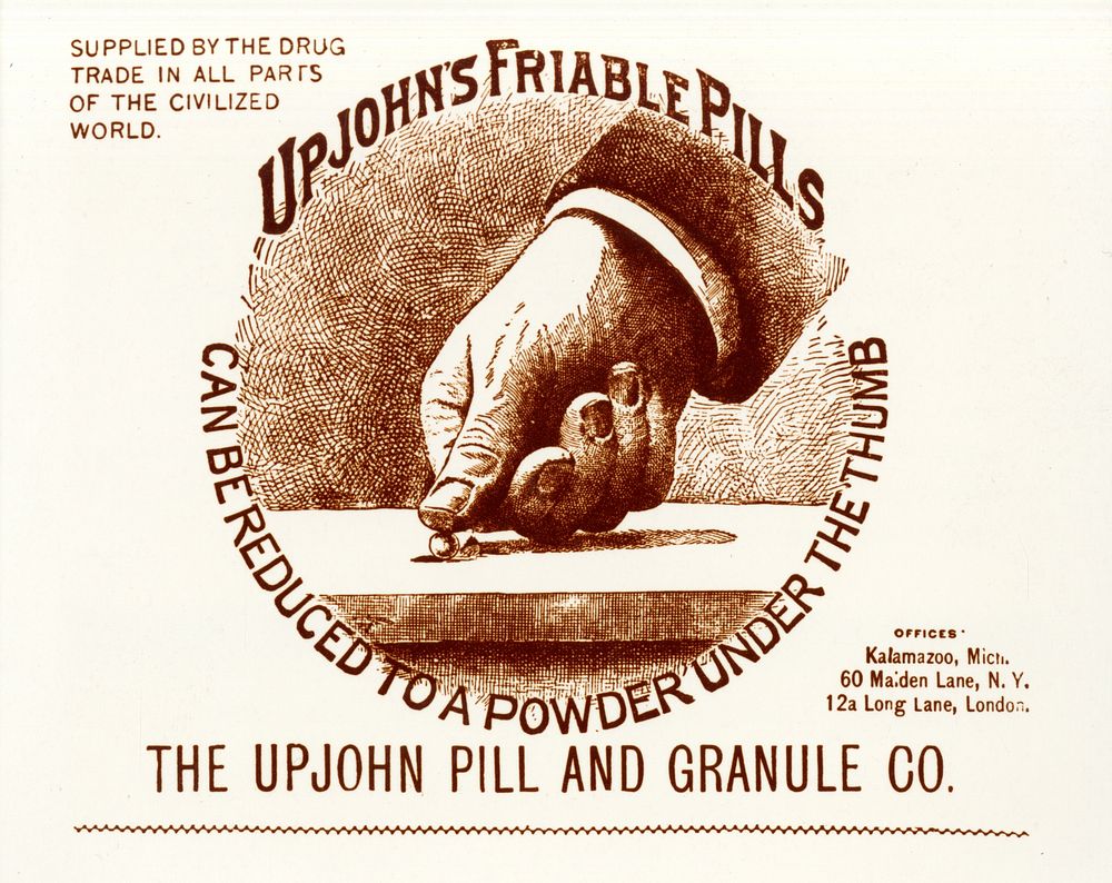 Upjohn's Friable Pills Can Be Reduced to a Powder under the thumbCollection:Images from the History of Medicine…