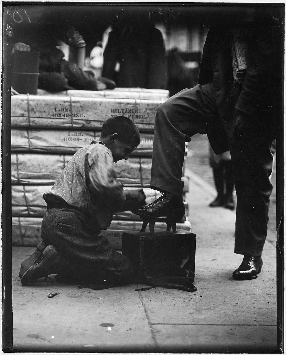 Bowery bootblack. New York City, June 1910. Photographer: Hine, Lewis. Original public domain image from Flickr