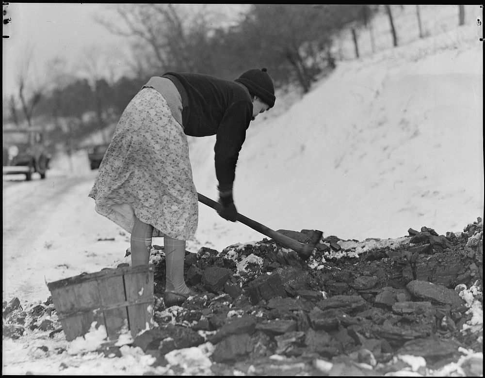 Scott's Run, West Virginia. Woman gathering coal, March 1937. Photographer: Hine, Lewis. Original public domain image from…