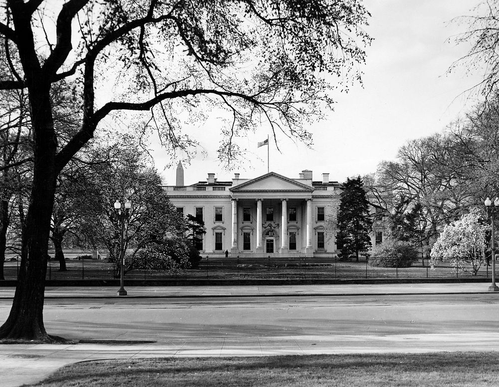White House Exterior, North Portico, 03/28/1948. Original public domain image from Flickr