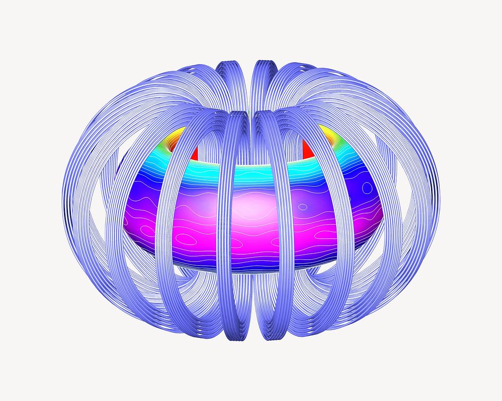 Magnetic field coils isolated image on white