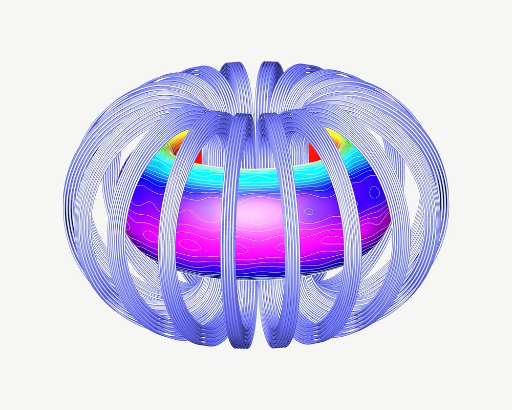 Magnetic field coils collage element psd