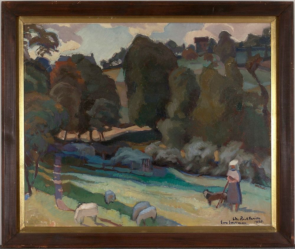 Tyttö ja lampaita, 1920, Eero Snellman