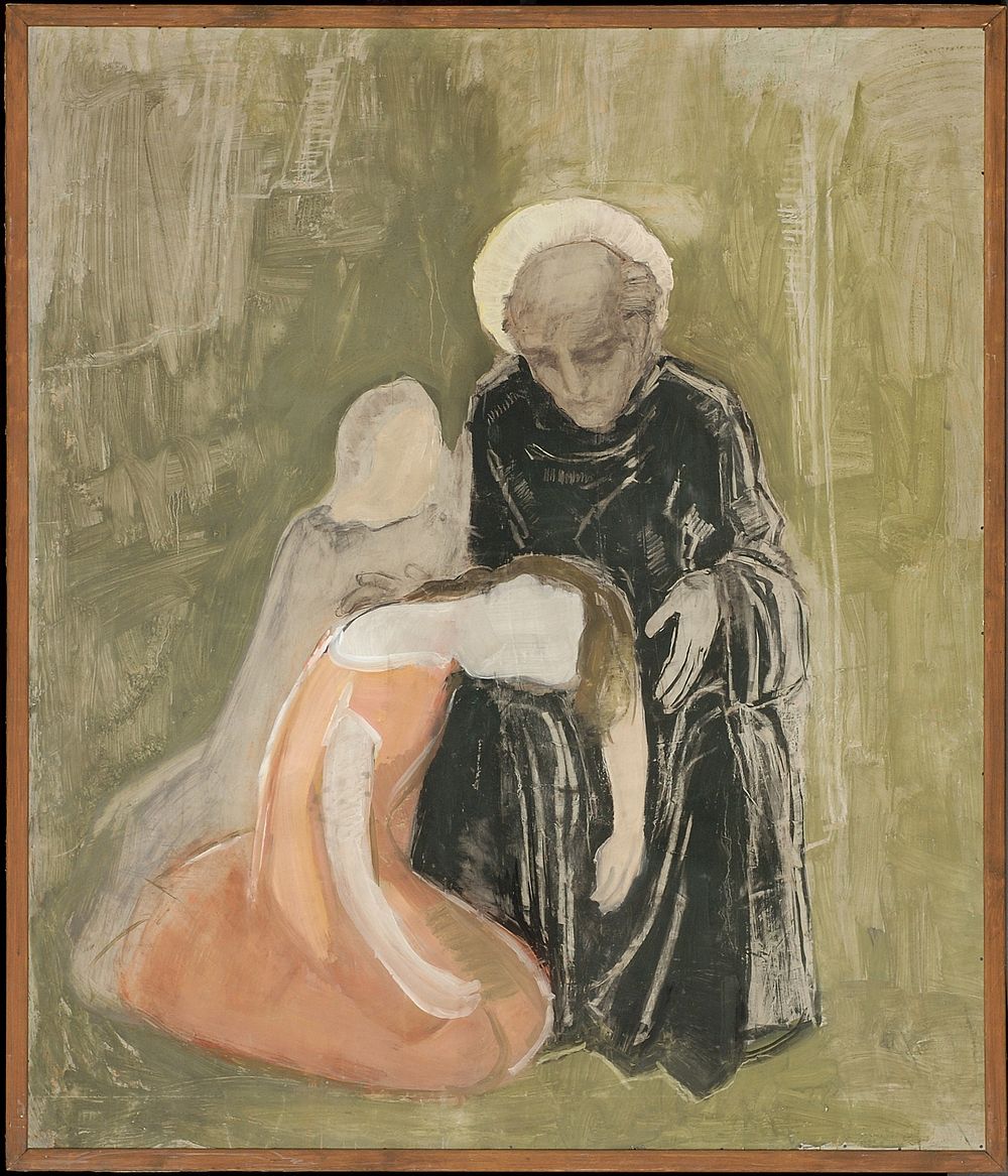 Pyhimys ja surevat naiset, luonnos, 1941, Aarne Niinivirta