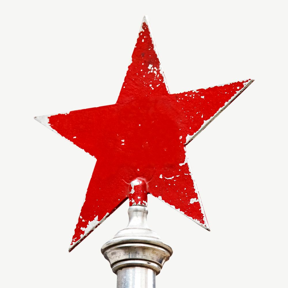  Communism red star collage element psd