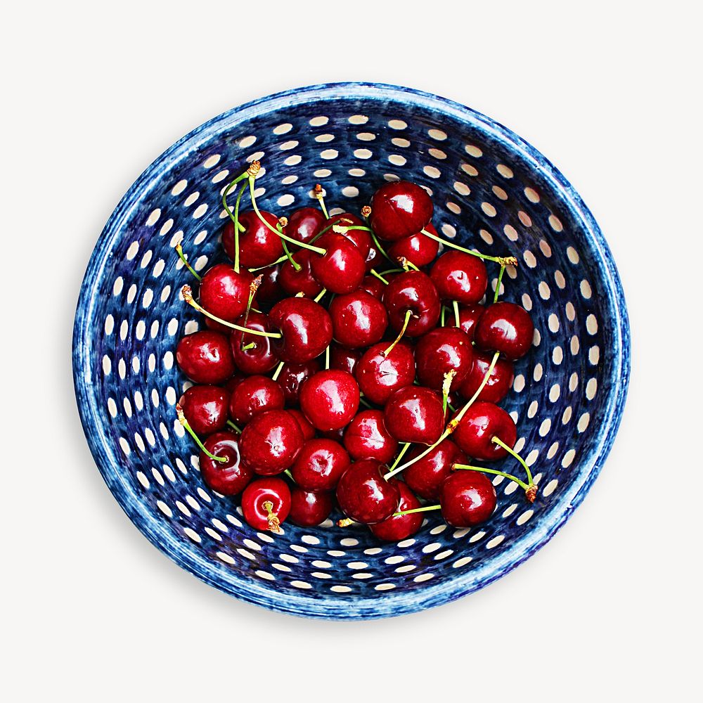 Cherries bowl fruit isolated design