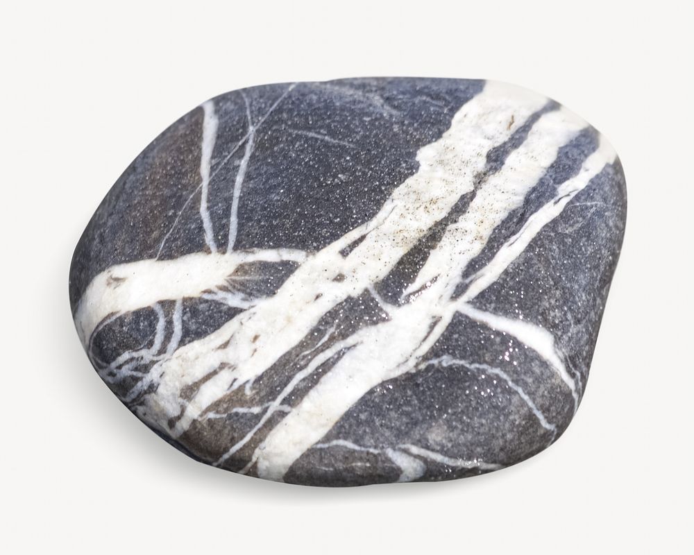 Gray stone isolated image on white