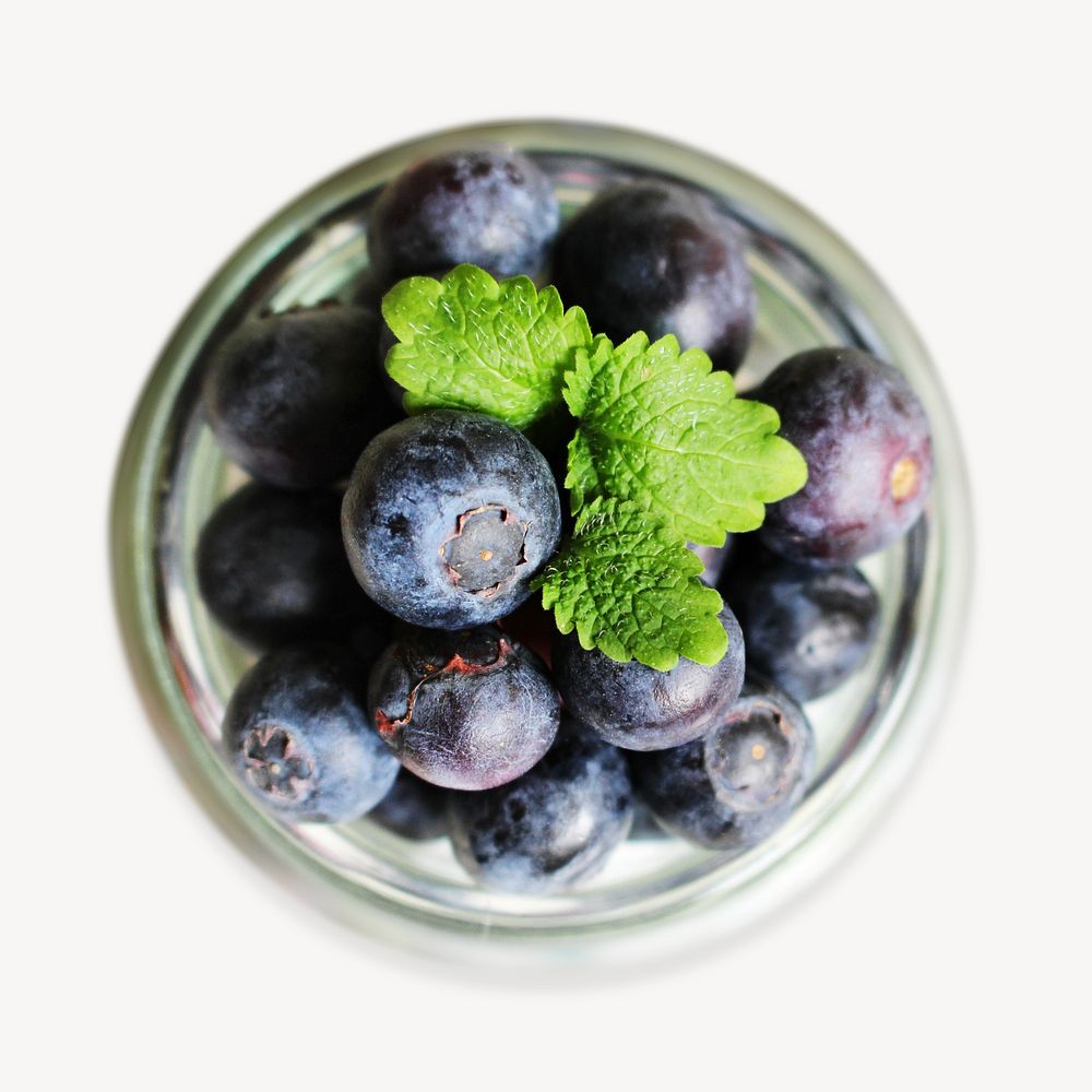 Blueberries in jar isolated design