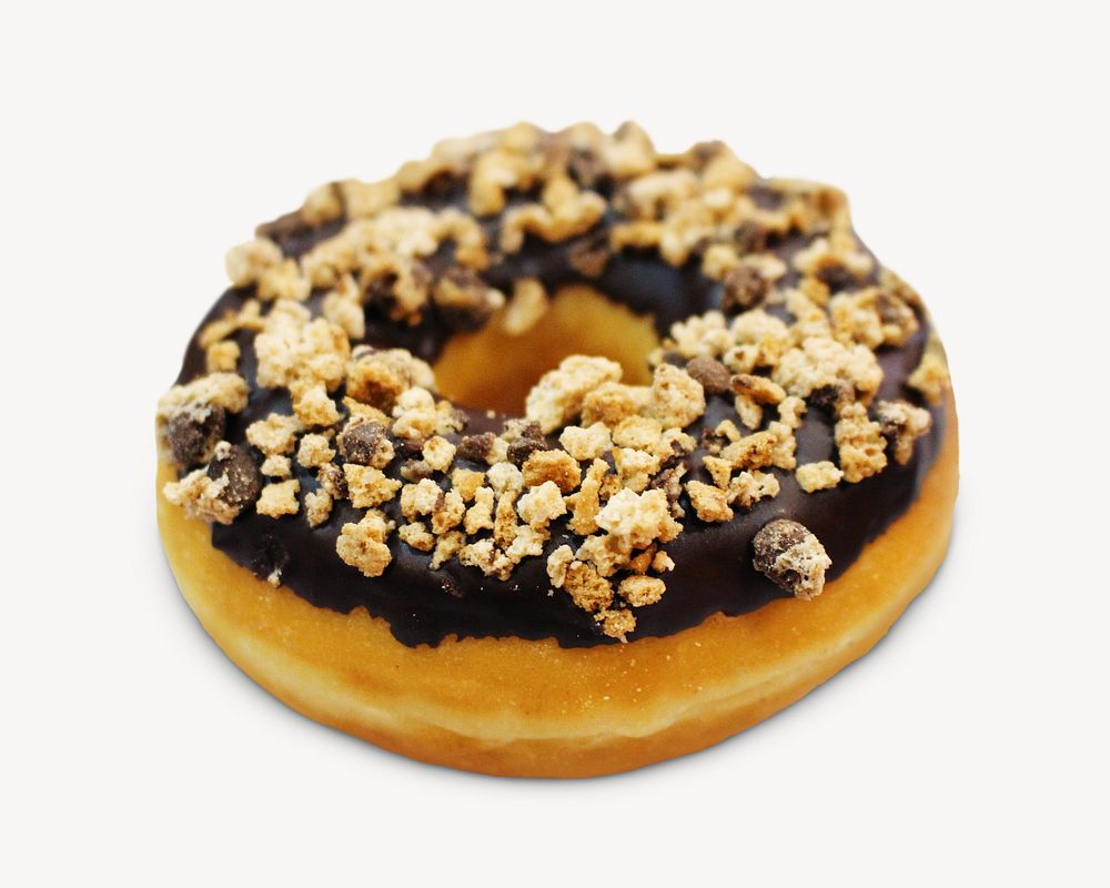 Chocolate donut, dessert isolated design